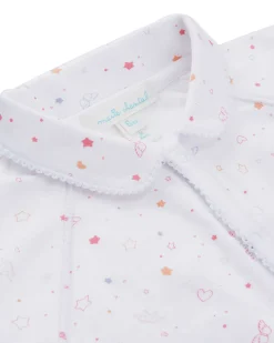 Star & Crown Sleepsuit With Mittens - Pink