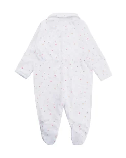 Star & Crown Sleepsuit With Mittens - Pink