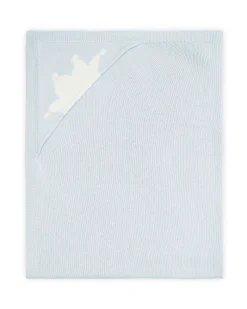 Tino Crown Knitted Blanket - Pale Blue