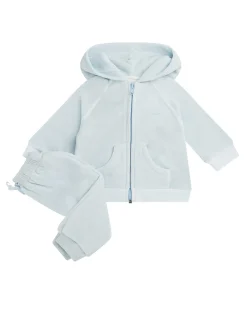 Tino Crown Velour Loungewear Set - Baby Dusty Blue